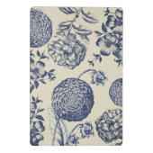 アンティークブルーフラワープリントフローラ ミニクリップボード (裏面)