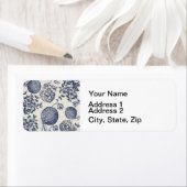 アンティークブルーフラワープリントフローラ ラベル (インサイチュ)