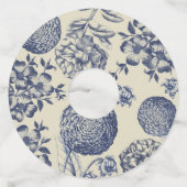 アンティークブルーフラワープリントフローラ ワイングラスタグ (裏面)