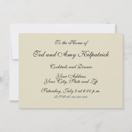 アンティークブルーフラワープリントフローラ 招待状 (裏面)