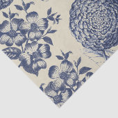 アンティークブルーフラワープリントフローラ 薄葉紙 (詳細)