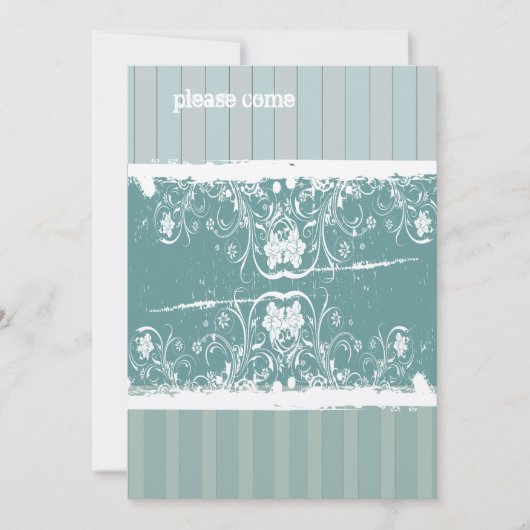 アンティークブルーブライダルシャワー招待 招待状 (正面)