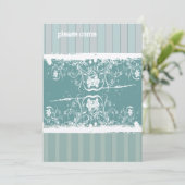 アンティークブルーブライダルシャワー招待 招待状 (スタンド正面)