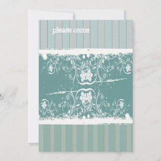 アンティークブルーブライダルシャワー招待 招待状