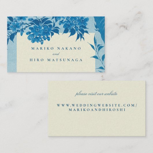 アンティークブルー日本のさくらんぼブロッサムWebサイト エンクロージャーカード (正面/裏面)