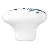 アンティークブルー&ホワイトフラワープリント セラミックノブ (側面)