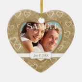 アンティークブロンズハート新着写真 セラミックオーナメント (正面)