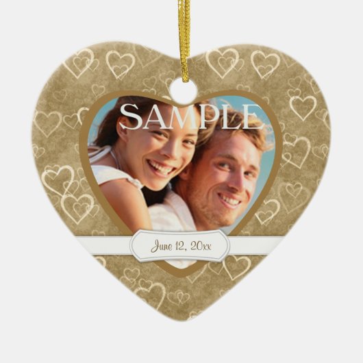 アンティークブロンズハート新着写真 セラミックオーナメント (正面)