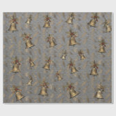 アンティークブロンズベルオンスチールグレー ラッピングペーパー (フラット)