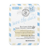 アンティークプエルトリコエアメール日付を保存 マグネット (縦)