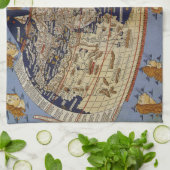 アンティークプトレマイオス世界地図,アルンシュイムのヨハネス キッチンタオル (折り畳み)