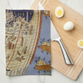 アンティークプトレマイオス世界地図,アルンシュイムのヨハネス キッチンタオル (四つ折り)