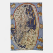 アンティークプトレマイオス世界地図,アルンシュイムのヨハネス キッチンタオル (縦)