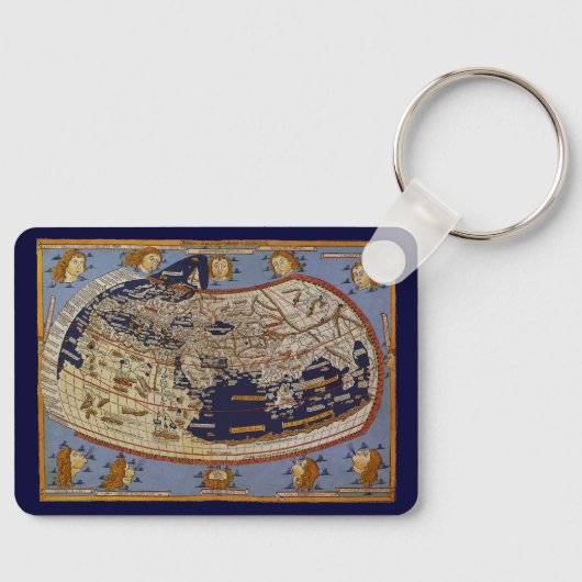 アンティークプトレマイオス世界地図,アルンシュイムのヨハネス キーホルダー (正面)
