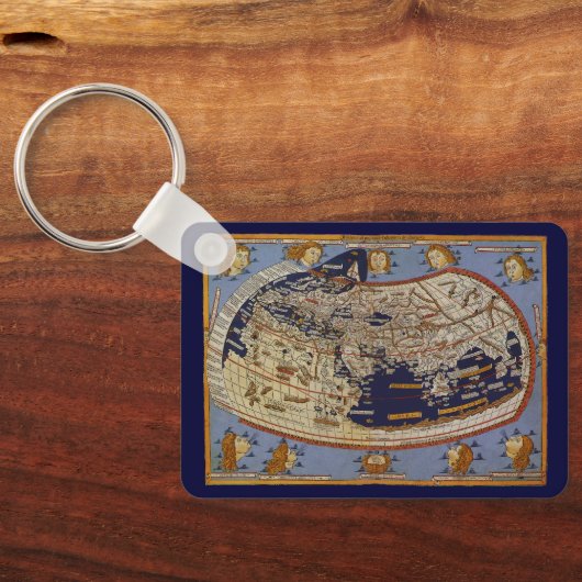 アンティークプトレマイオス世界地図,アルンシュイムのヨハネス キーホルダー (裏面)
