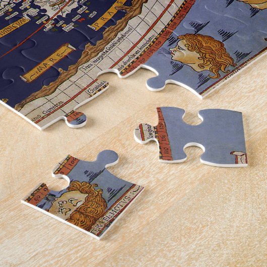 アンティークプトレマイオス世界地図,アルンシュイムのヨハネス ジグソーパズル (側面)