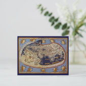 アンティークプトレマイオス世界地図,アルンシュイムのヨハネス ポストカード (スタンド正面)