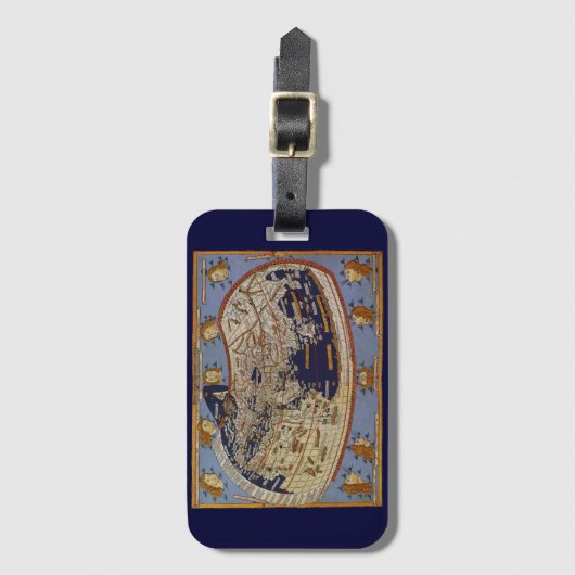 アンティークプトレマイオス世界地図,アルンシュイムのヨハネス ラゲッジタグ (正面縦)