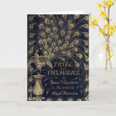 アンティークプライドと偏見のピーコック版表紙 カード (黄色い花)