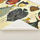 アンティークプリント シェルパブランケット (3/4)