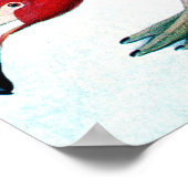 アンティークプレートアメリカンレッドフラミンゴオードボン ポスター (角)