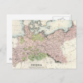 アンティークプロシアの地図 ポストカード (正面/裏面)