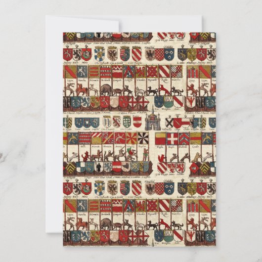 アンティークヘラルドライ歴史愛好家の誕生日パーティー 招待状 (裏面)