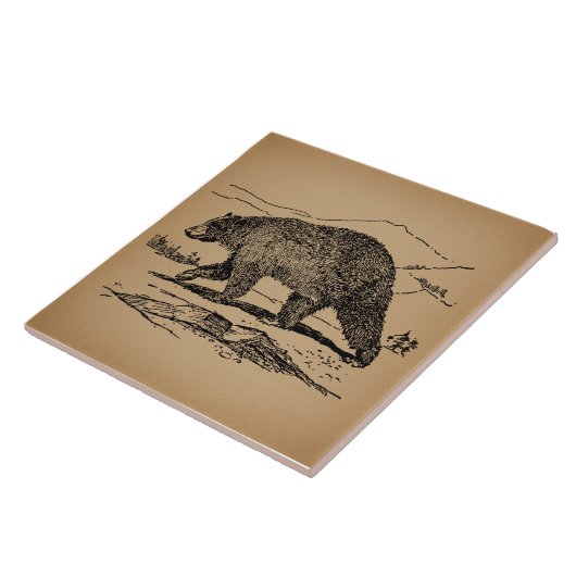 アンティークベアアート図解入りの、写真付きのヴィンテージベア タイル (側面)