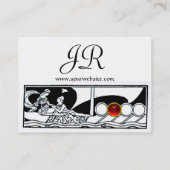 アンティークベッセルシートラベル、レッドルビー白黒 名刺 (裏面)