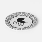 アンティークベビーキャリッジダエレガントマスク | 赤ちゃんシャワー ペーパープレート (アングル)