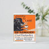 アンティークベルギーコーヒーボー広告ル ポストカード (スタンド正面)