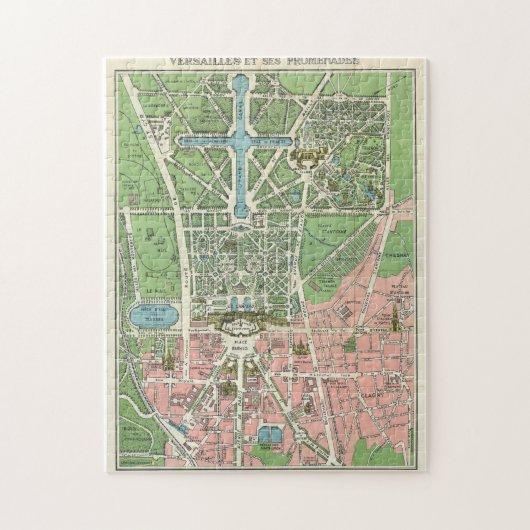 アンティークベルサイユの地図,ヴィンテージフランス ジグソーパズル (縦)