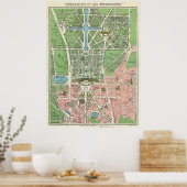 アンティークベルサイユの地図,ヴィンテージフランス ポスター (キッチン)