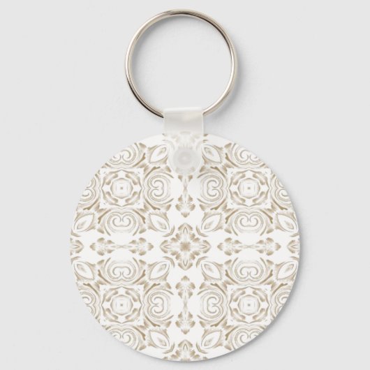 アンティークベージュフローラ キーホルダー (正面)