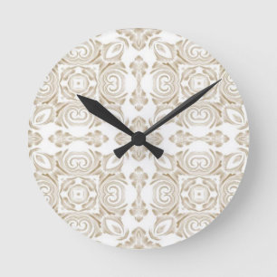 アンティークベージュフローラ ラウンド壁時計