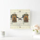 アンティークペイフォンの壁時計 スクエア壁時計 (ホーム)