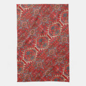 アンティークペルシアのラグ動揺してヴィンテージアートパターン キッチンタオル (縦)