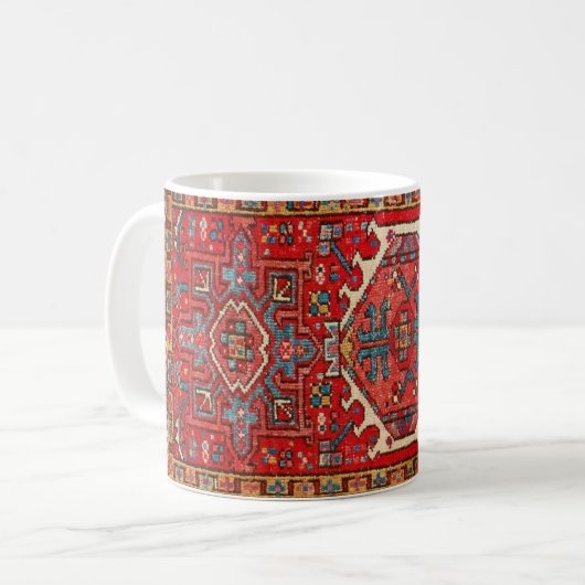 アンティークペルシアのラグ動揺してヴィンテージアートパターン コーヒーマグカップ (正面左)