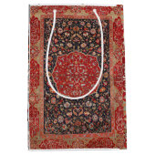 アンティークペルシアのラグ動揺してヴィンテージアートパターン ミディアムペーパーバッグ (正面)