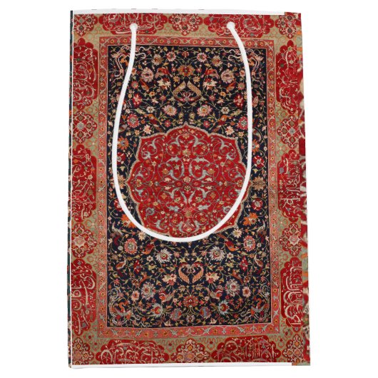 アンティークペルシアのラグ動揺してヴィンテージアートパターン ミディアムペーパーバッグ (正面)