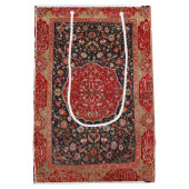 アンティークペルシアのラグ動揺してヴィンテージアートパターン ミディアムペーパーバッグ (裏面)