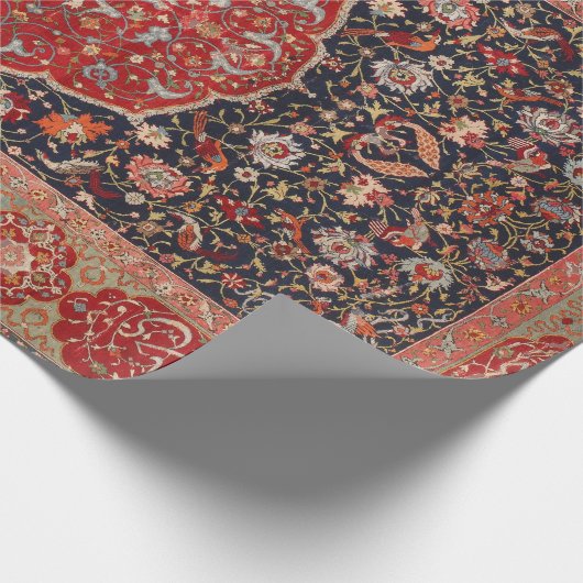 アンティークペルシアのラグ動揺してヴィンテージアートパターン ラッピングペーパー (角)