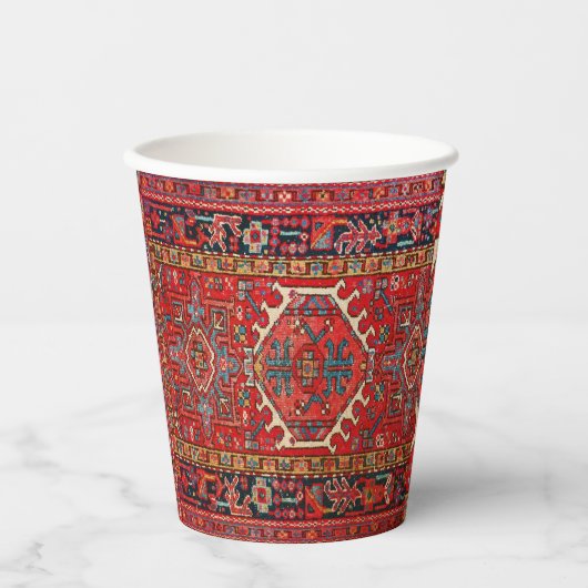 アンティークペルシアのラグ動揺してヴィンテージアートパターン 紙コップ (正面)