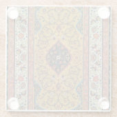 アンティークペルシアカーペットエレガントデザイン ガラスコースター (裏面)