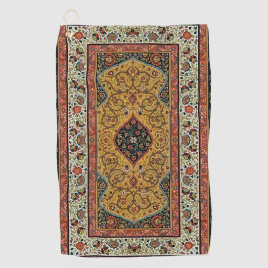 アンティークペルシアカーペットエレガントデザイン ゴルフタオル (正面)