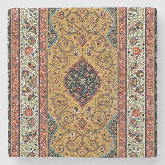 アンティークペルシアカーペットエレガントデザイン ストーンコースター (正面)