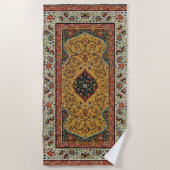 アンティークペルシアカーペットエレガントデザイン ビーチタオル (正面)