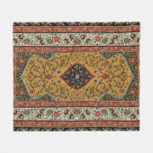 アンティークペルシアカーペットエレガントデザイン フリースブランケット (正面(横))