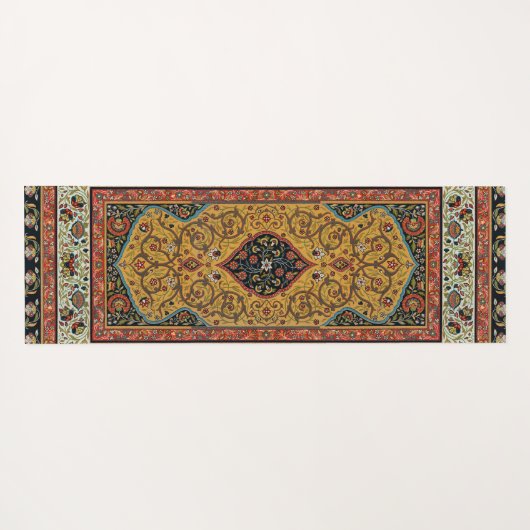 アンティークペルシアカーペットエレガントデザイン ヨガマット (裏面(横))