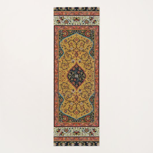 アンティークペルシアカーペットエレガントデザイン ヨガマット (裏面)